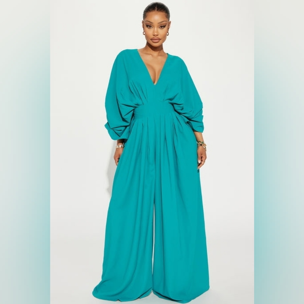 Fashion Nova Vibrant Teal Jumpsuit
